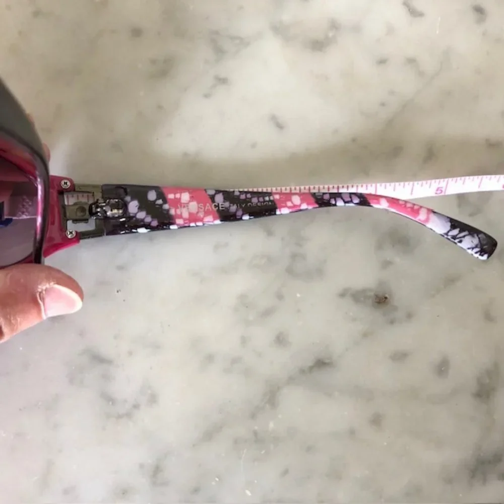 VERSACE Cat Eye Temple Medusa RX Sunglasses Italy Pink White Brown 9617-3